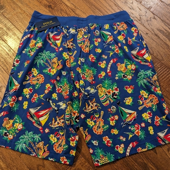 Polo Ralph Lauren Men's Blue tropical vacation Polo Bear sleep short Size L NWT - Picture 7 of 15